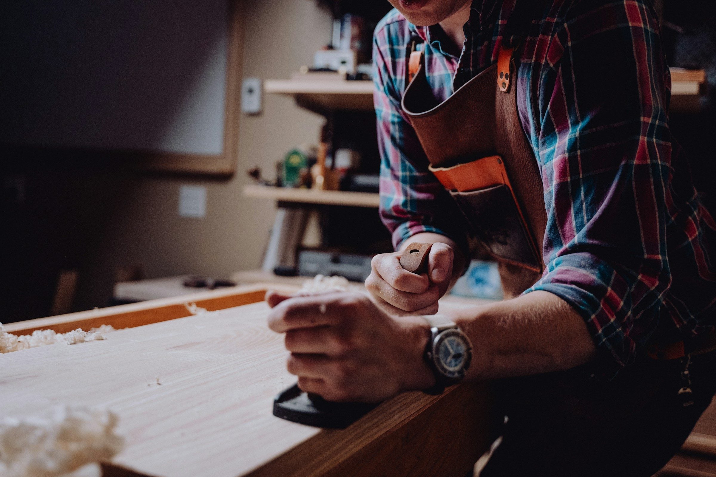 Craftsman measuring and marking timber
